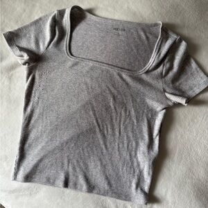 Hollister Light Gray Square Neck Tee